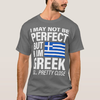 Funny Perfect Greek Flag Design  I Love Greece  T-Shirt