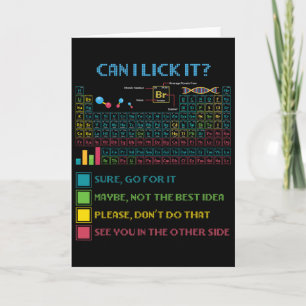 Funny Periodic Table Science Can I Lick It Chemist Card