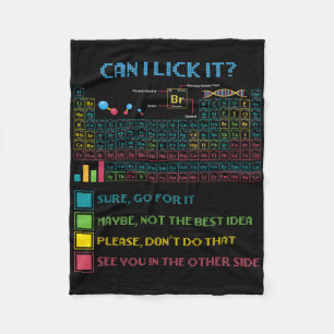Funny Periodic Table Science Can I Lick It Chemist Fleece Blanket