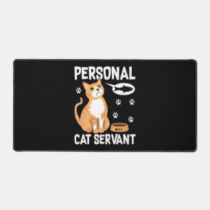 Funny Personal Cat Servant Watercolor Cute Animal Desk Mat