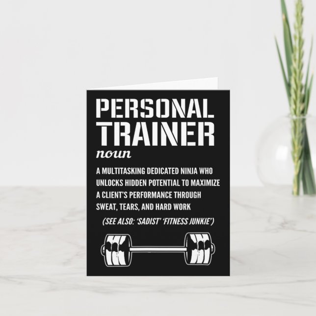 Funny Personal Trainer Definition Fitness Coach  Card (Front)