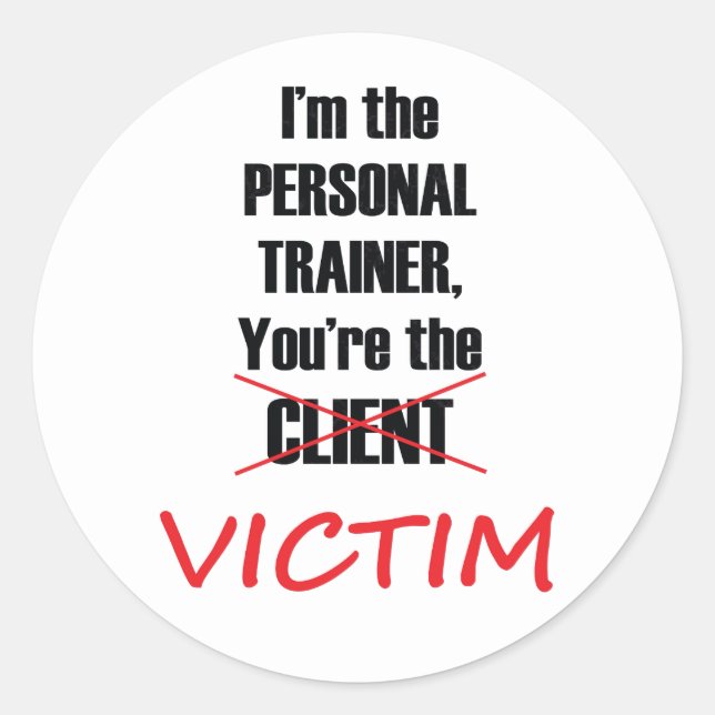 Funny Personal Trainer Fitness Gym Stickers (Front)