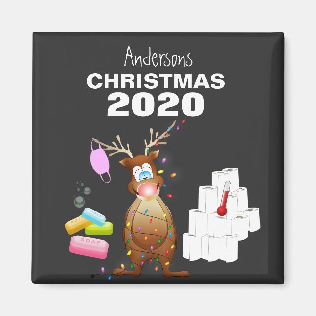 Funny Personalised 2020 Covid Christmas Magnet (Front)