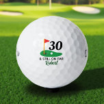 Funny Personalised 30th Birthday Gift for Golfer Golf Balls<br><div class="desc">Celebrate the big 3-0 on the golf course! This golf ball features a fun design with 30 and still on par, plus customisable text to add a name or special message. It's a perfect gift for golfers who love to hit the greens with humour and style. It's also great for...</div>