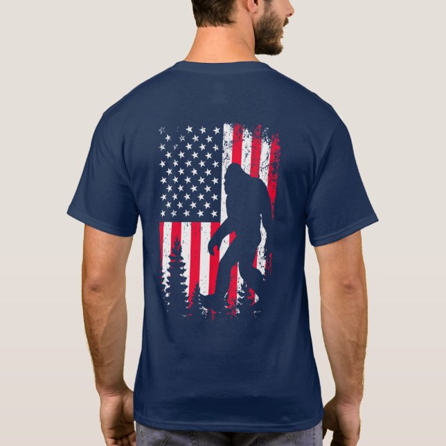 Funny Personalised  4th of July  Big Foot T-Shirt (Back)