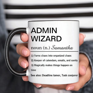Funny Personalised Admin Wizard Definition Two-Tone Coffee Mug