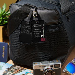 Funny Personalised Bag Attention For Guitarists Luggage Tag