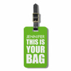 Funny Personalised Bag Attention Travel Green