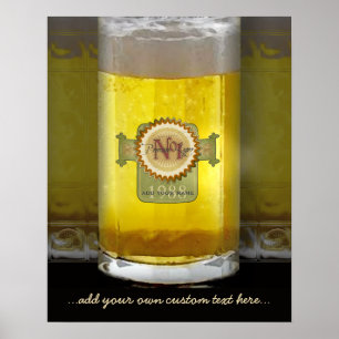 Funny Personalised Beer Glass Poster