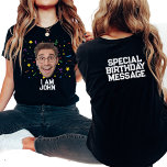Funny Personalised Birthday Party Custom Photo T-Shirt<br><div class="desc">Introducing the ultimate crowd-pleaser for birthday bashes: our Funny Personalised Birthday Party Custom Photo T-Shirt! Picture this: a riot of laughter as your birthday crew sports these matching shirts, each emblazoned with hilarious personalised faces and a touch of your unique charm. With our custom face birthday shirts, you're not just...</div>