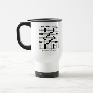 Funny Personalised Black White Crossword Puzzle Travel Mug