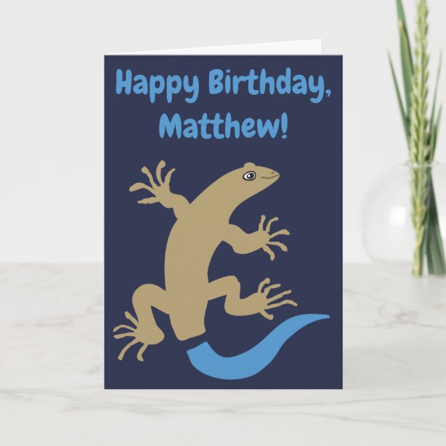 Funny Personalised Blue-Tailed Skink Birthday Card (Front)
