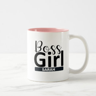 Funny Personalised Boss Girl Gift Two-Tone Coffee Mug