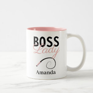 Funny Personalised Boss Lady Whip  Two-Tone Coffee Mug