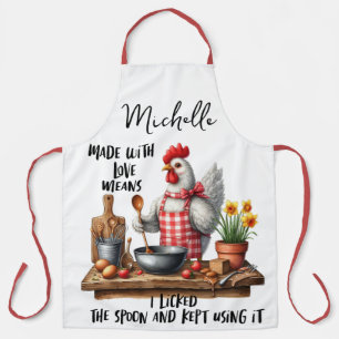 Funny Personalised Chicken Saying Apron