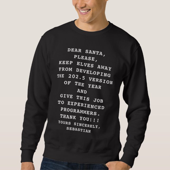 Funny Personalised Christmas 2024 Programmer Sweatshirt (Front)