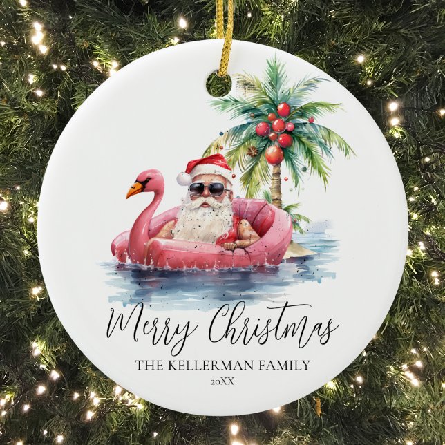 Funny Personalised Christmas Ceramic Ornament (Funny Beach Christmas Ceramic Ornament )