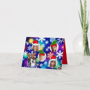 Funny personalised Christmas hats photo in hole Invitation