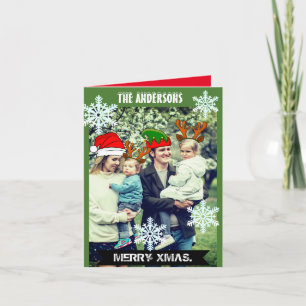 Funny personalised Christmas hats photo Invitation