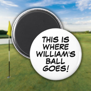 Funny Personalised Comic Book Golf Ball Marker Magnet