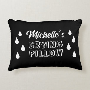 Funny personalised crying pillow with tear drops