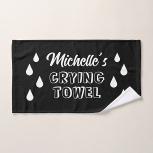 Funny personalised crying towel with tear drops