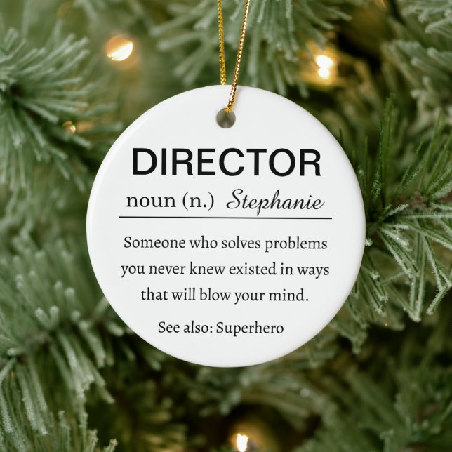 Funny Personalised Director Definition Ceramic Ornament (Tree)