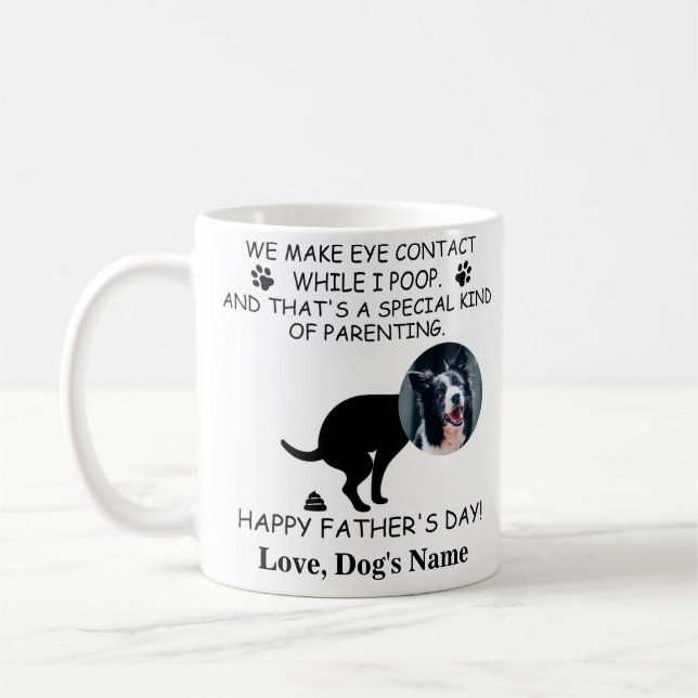 Funny Personalised Dog Dad, Dog Poop Father's day Coffee Mug (Left)