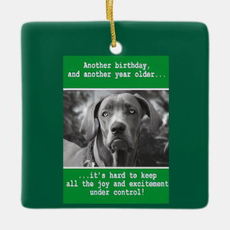 Funny Personalised Dog Photo Birthday Ceramic Ornament