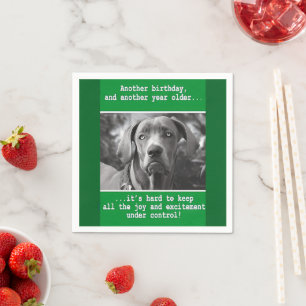 Funny Personalised Dog Photo Birthday    Napkin