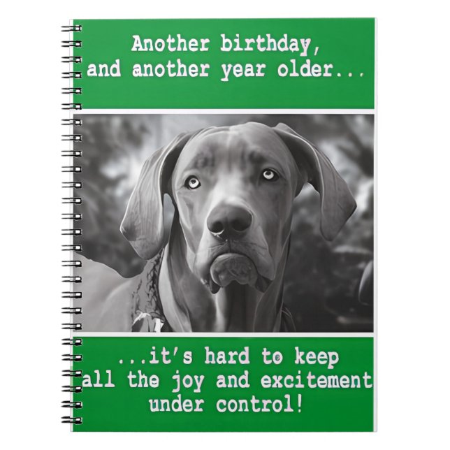 Funny Personalised Dog Photo Birthday    Notebook (Front)