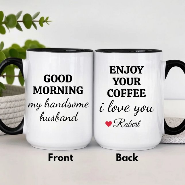 Funny Personalised Enjoy Your Coffee Handsome Mug (Creator Uploaded)