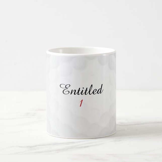 Funny Personalised Entitled 1 Initial Golf Name Coffee Mug (Center)