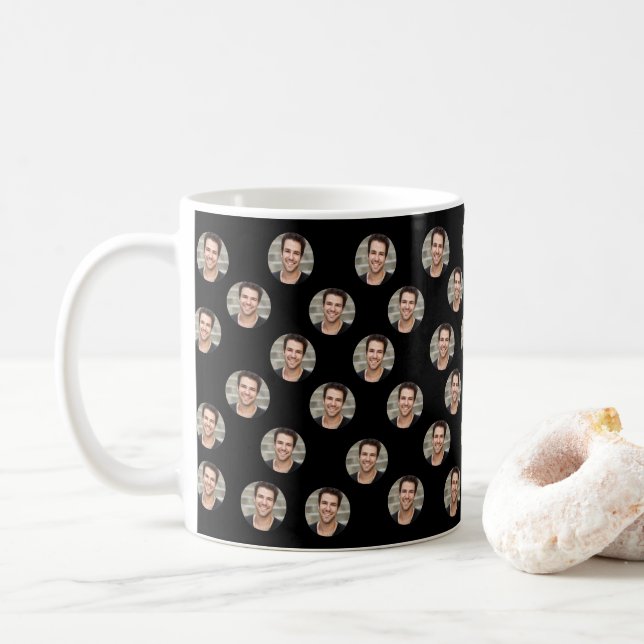 Funny personalised face, Custom photo Coffee Mug (With Donut)