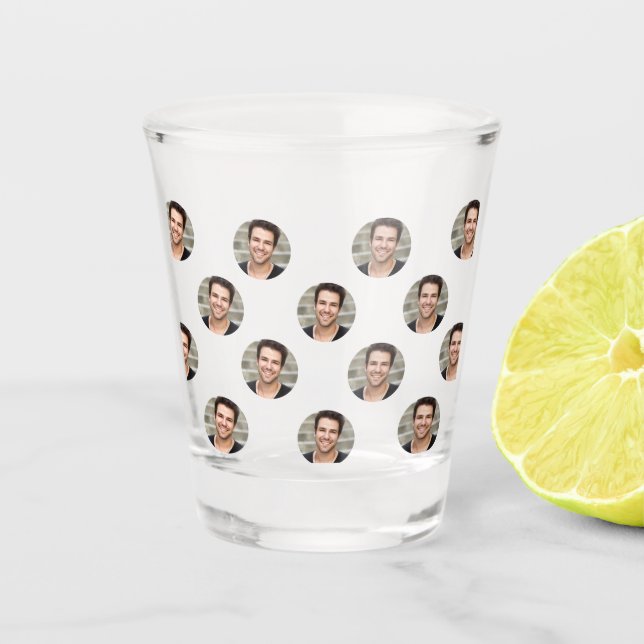 Funny personalised face, Custom photo Shot Glass (Front)