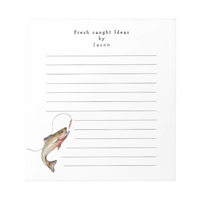 Funny Personalised Fishing  Notepad (Front)
