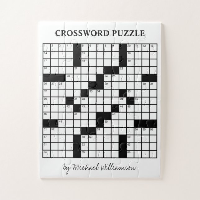 Funny Personalised Game Black and White Crossword Jigsaw Puzzle (Vertical)