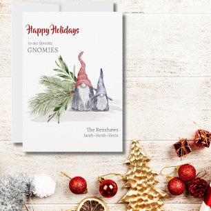 Funny Personalised  Gnome Christmas  Holiday Card