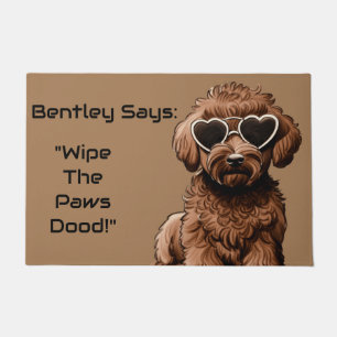 Funny Personalised Goldendoodle Doormat