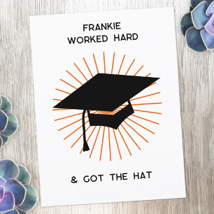 Funny Personalised Graduation Announcement Postcard