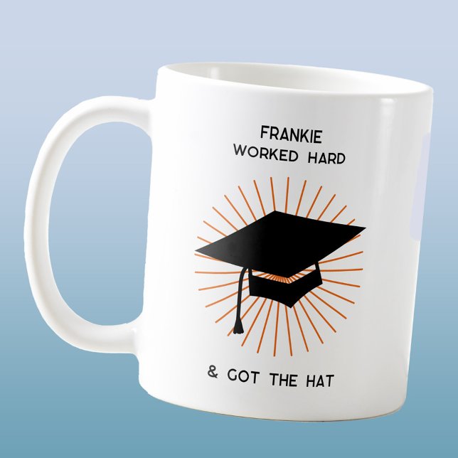 Funny Personalised Graduation Coffee Mug (Fun personalized name graduation keepsake mug)