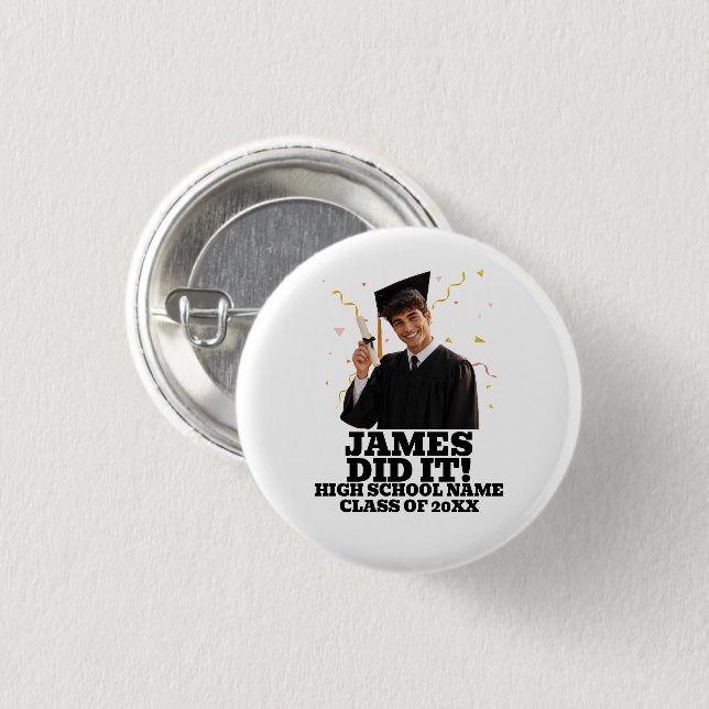 Funny Personalised Graduation Party Custom  3 Cm Round Badge (Front & Back)