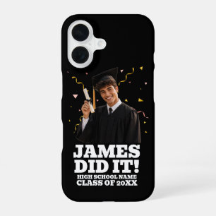 Funny Personalised Graduation Party Custom Photo iPhone 16 Case