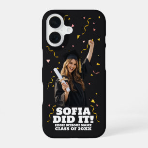 Funny Personalised Graduation Party Custom Photo iPhone 16 Case