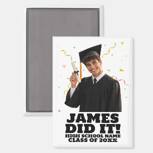 Funny Personalised Graduation Party Custom Photo Magnet