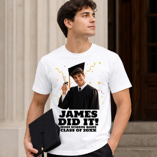 Funny Personalised Graduation Party Custom Photo T-Shirt