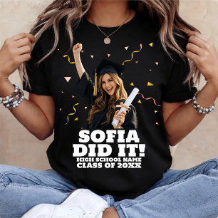 Funny Personalised Graduation Party Custom Photo T-Shirt