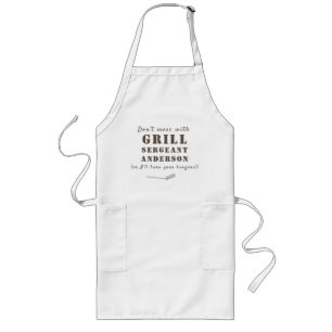 Funny Personalised Grill Sergeant Long Apron