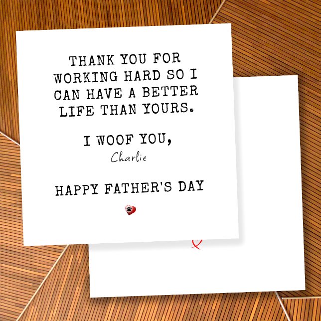 Funny Personalised Happy Father's Day From Dog Card (Creator Uploaded)