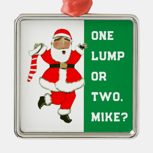 Funny Personalised Holiday Gift Metal Ornament (Front)